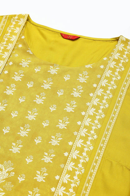 W for Woman Mustard Yellow Placement kurta