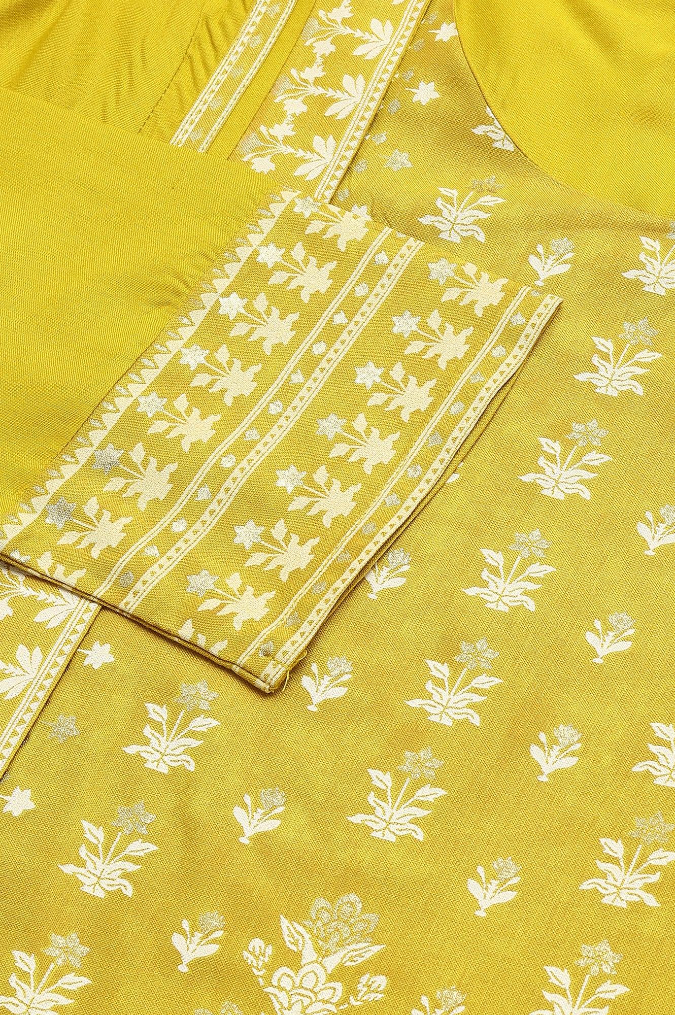 W for Woman Mustard Yellow Placement kurta