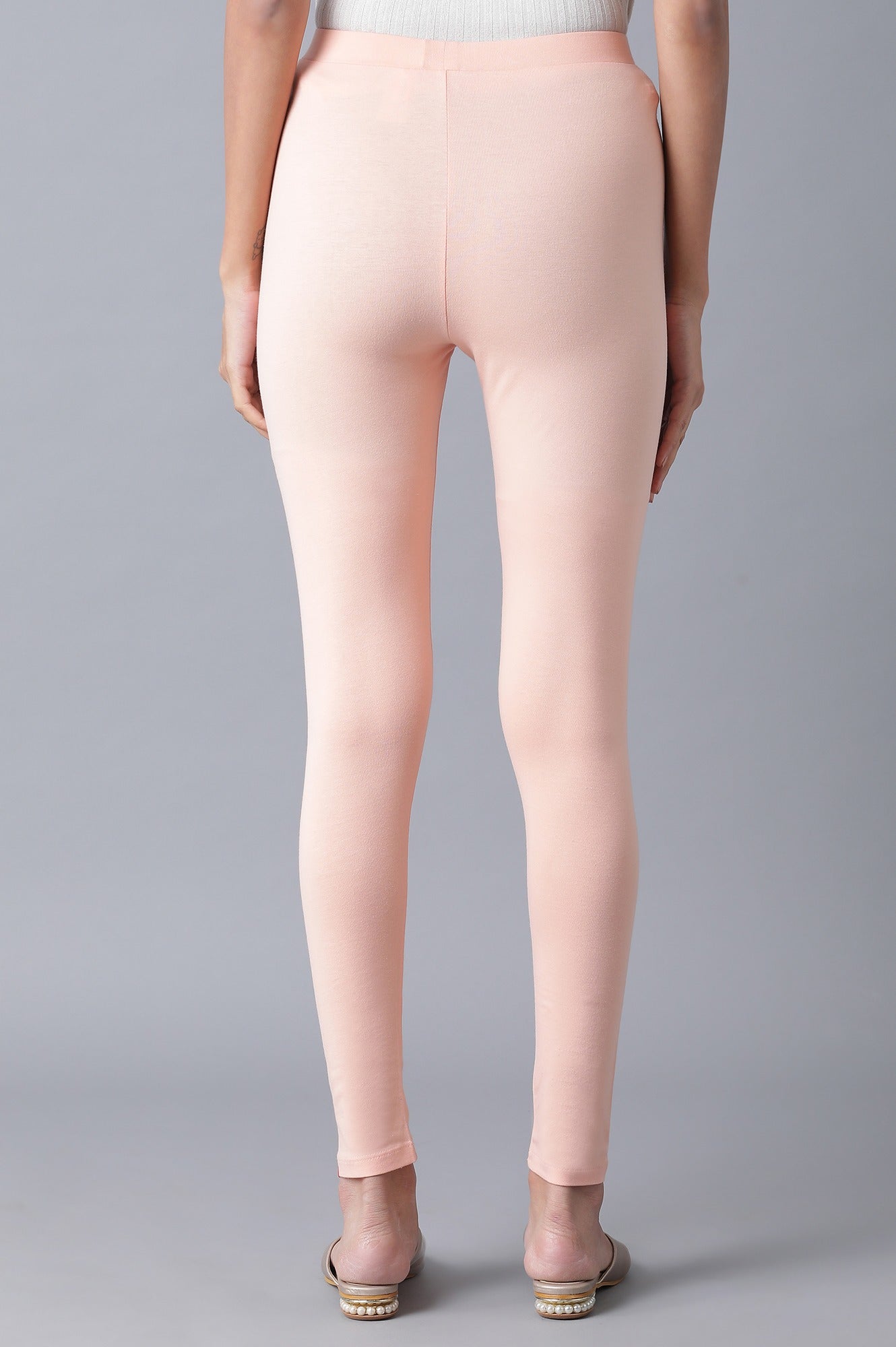 W for Woman Blush Pink Solid Tights