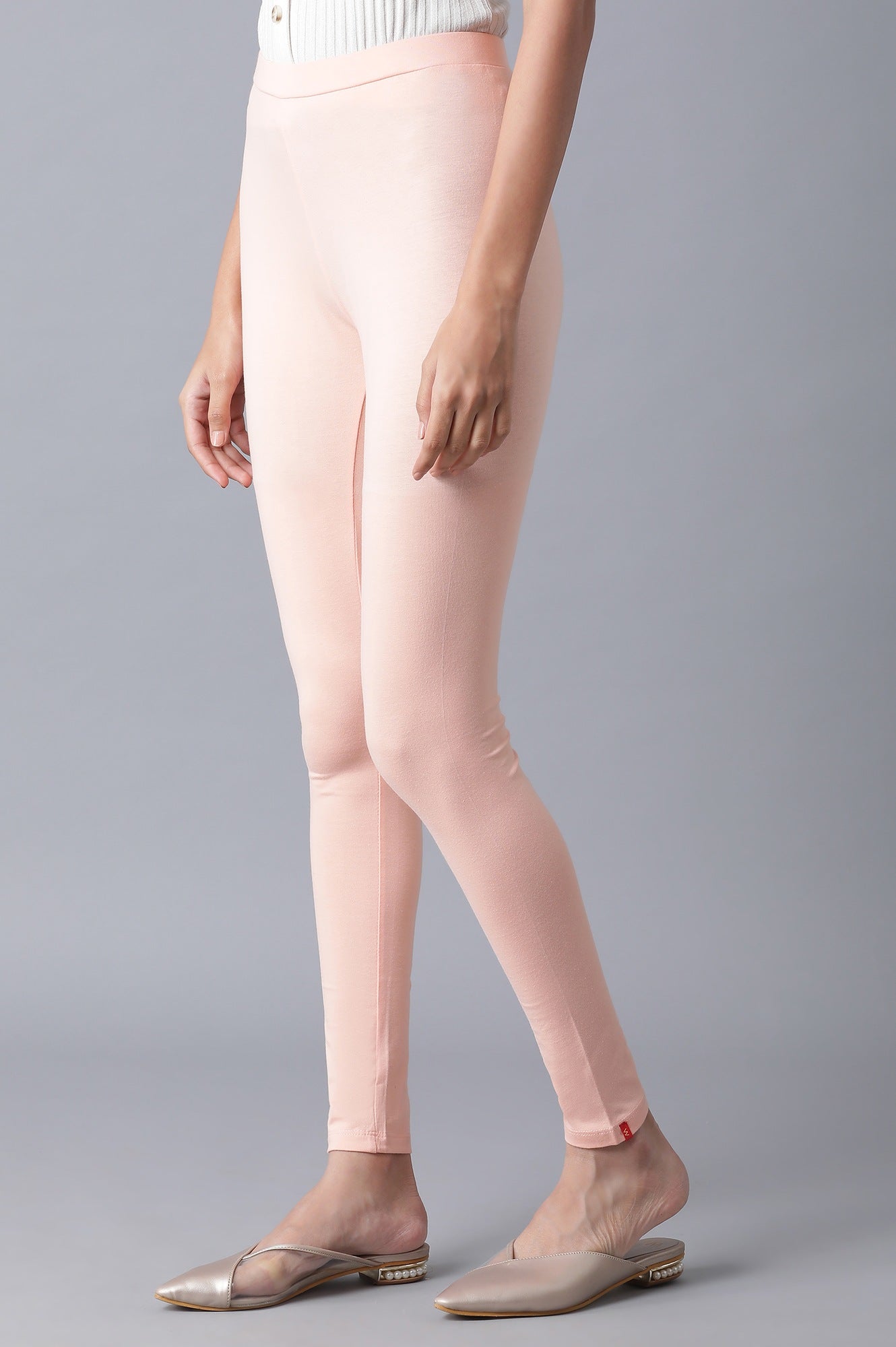W for Woman Blush Pink Solid Tights