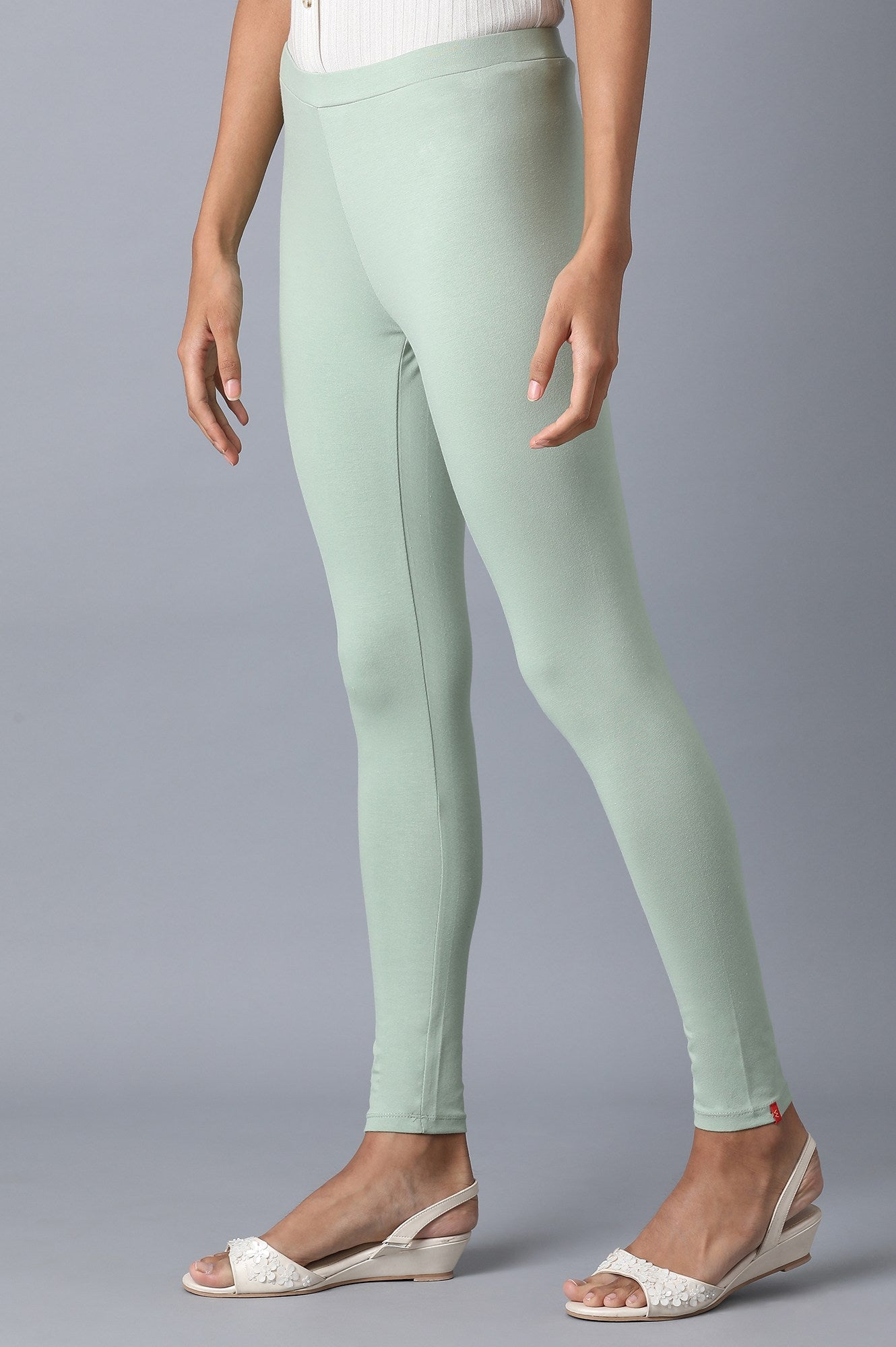 W for Woman Green Ankle Length Tights