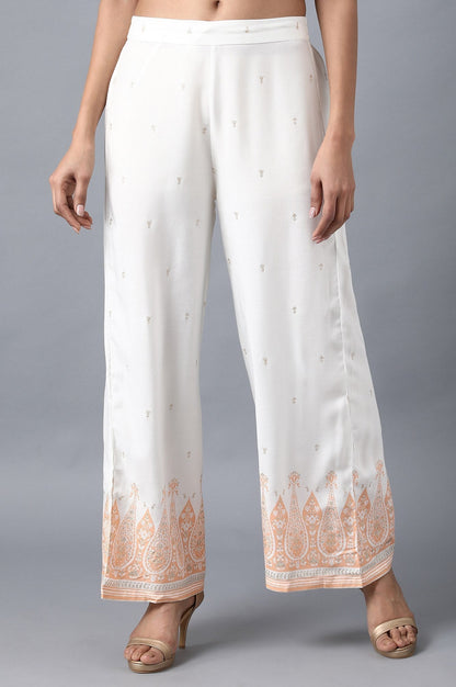 W for Woman Orange Printed Pants