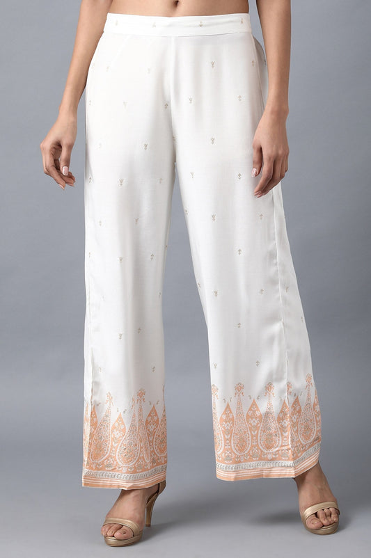 W for Woman Orange Printed Pants