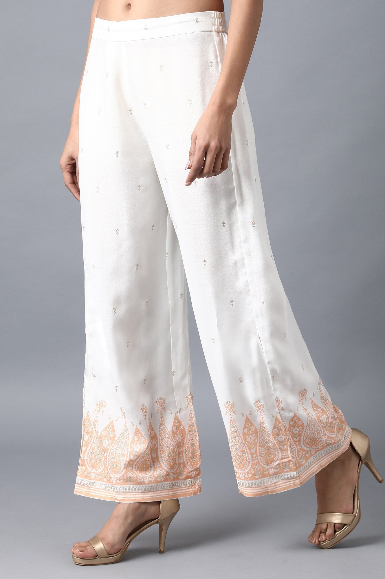 W for Woman Orange Printed Pants