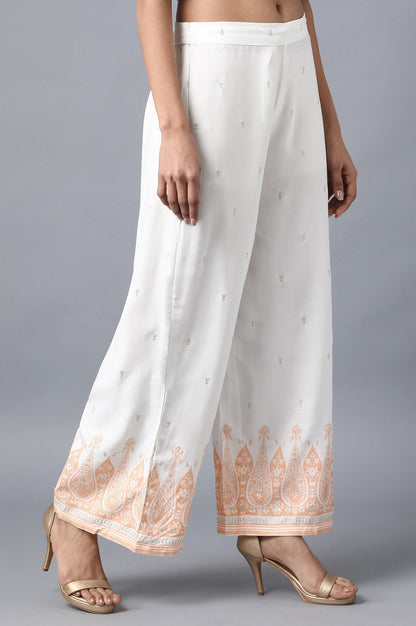 W for Woman Orange Printed Pants