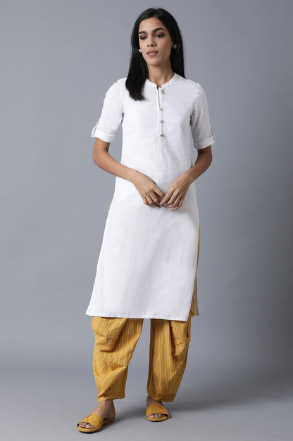 W for Woman Yellow Tucked Carrot Pants