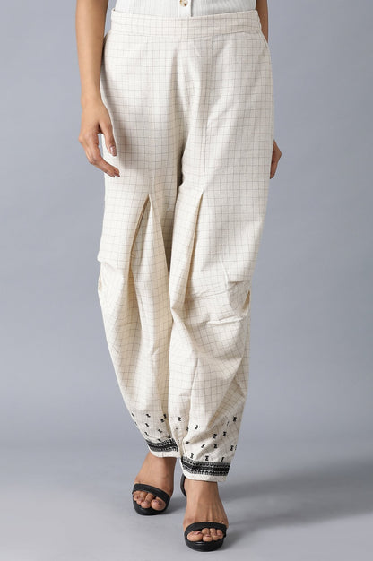 W for Woman Natural Check Pants