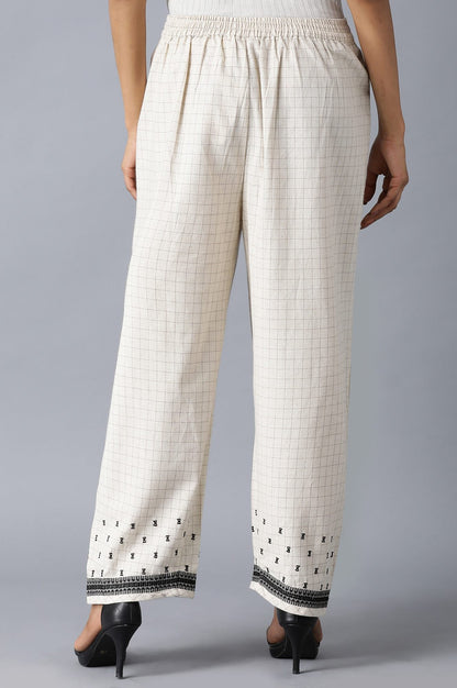 W for Woman Natural Check Pants