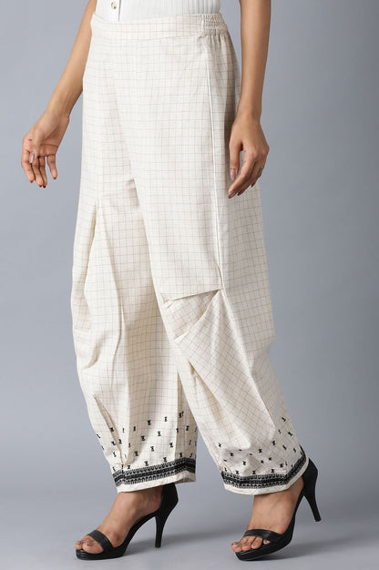 W for Woman Natural Check Pants