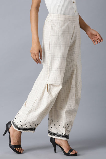 W for Woman Natural Check Pants