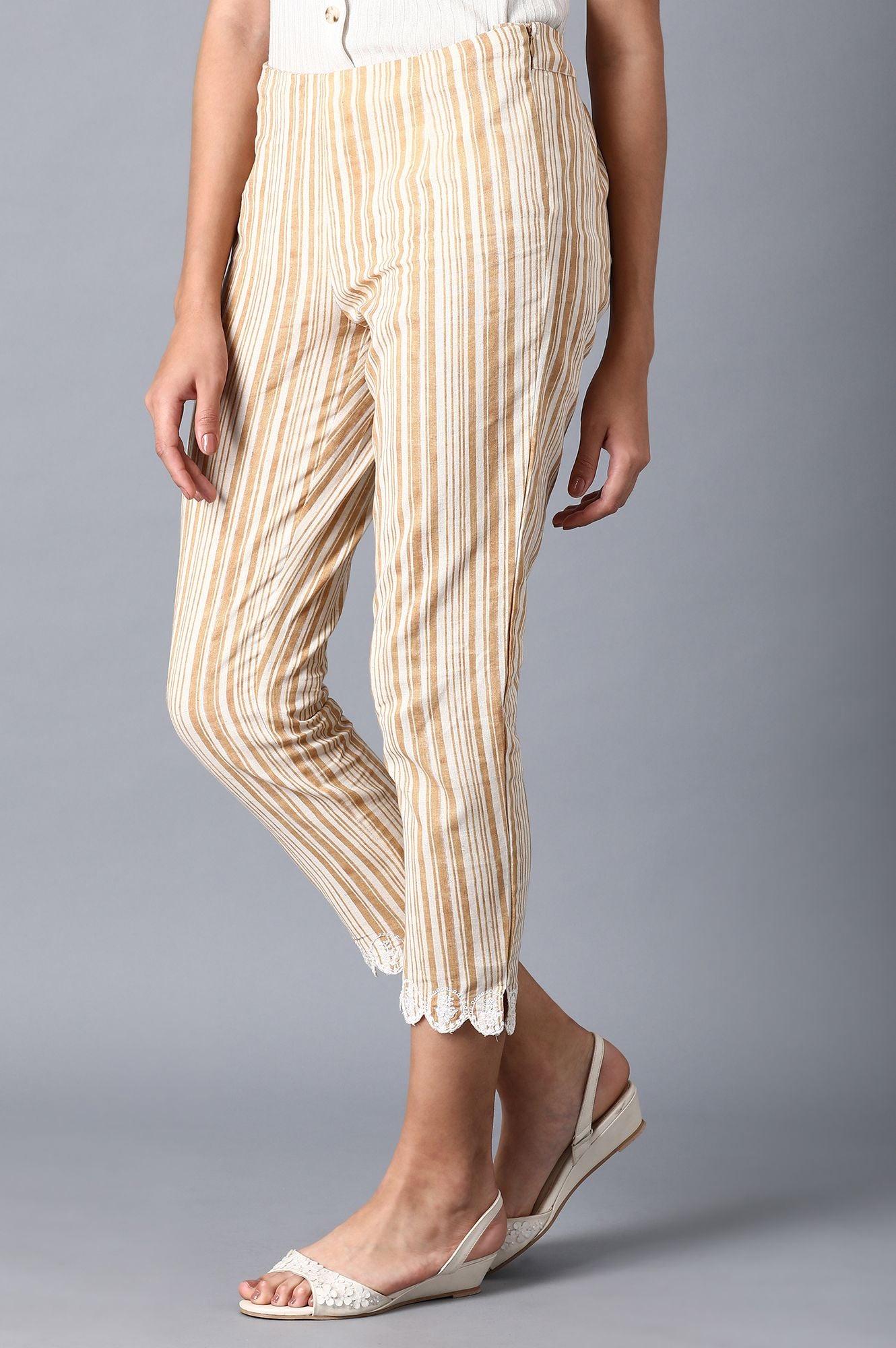 W for Woman Nugget Gold Stripes Slim Pants