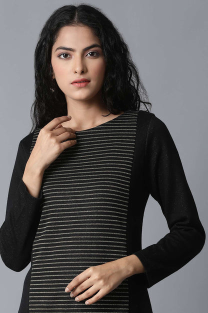 W for Woman Jet Black PC Jacquard kurta