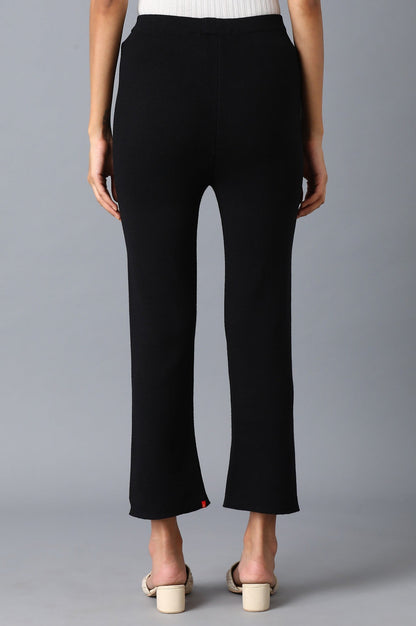 W for Woman Black Red Solid Slim Pants