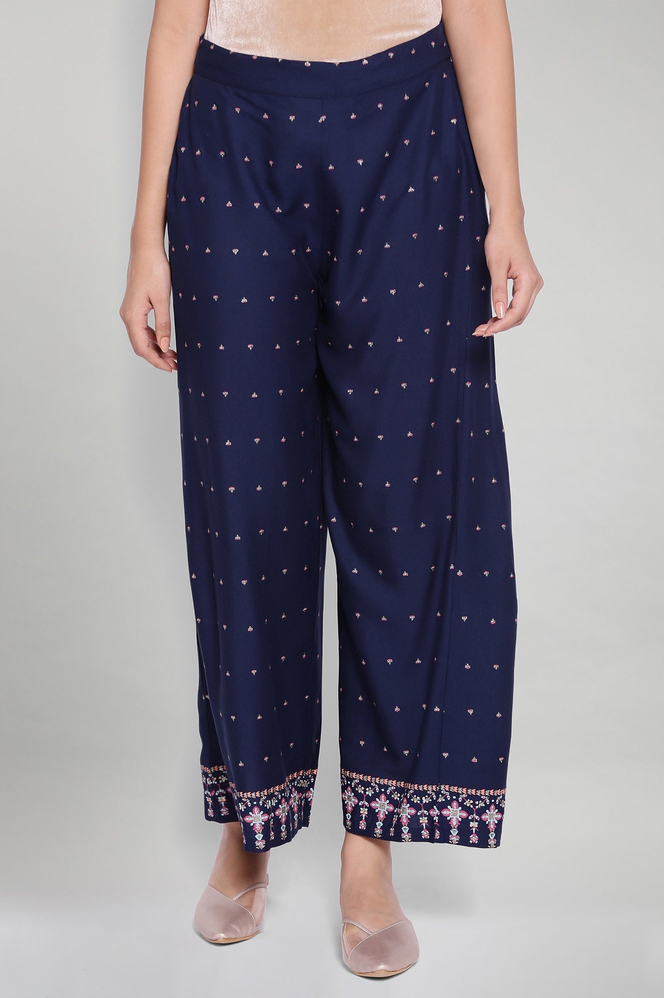 W for Woman Navy Blue Parallel Pants