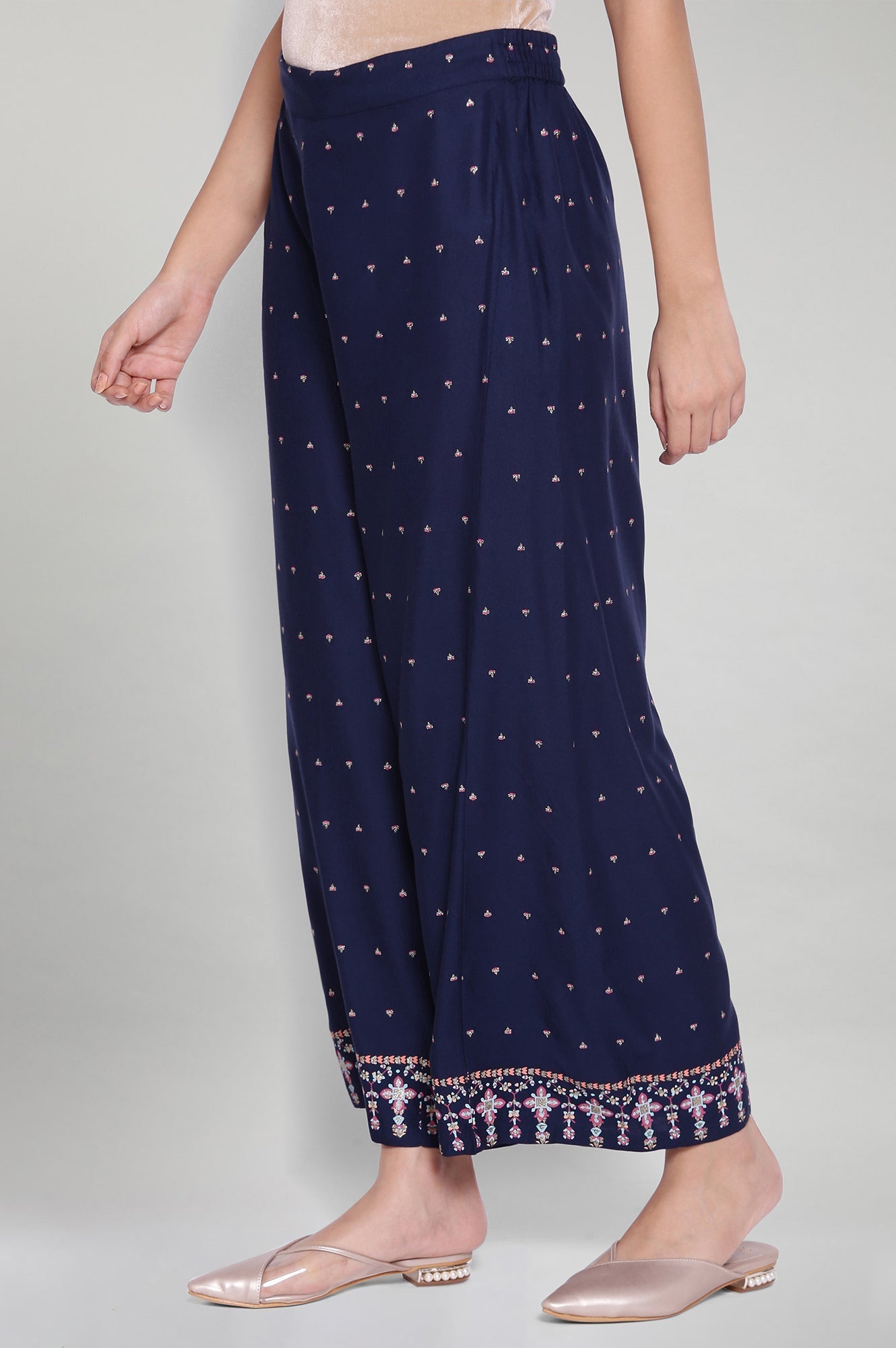 W for Woman Navy Blue Parallel Pants