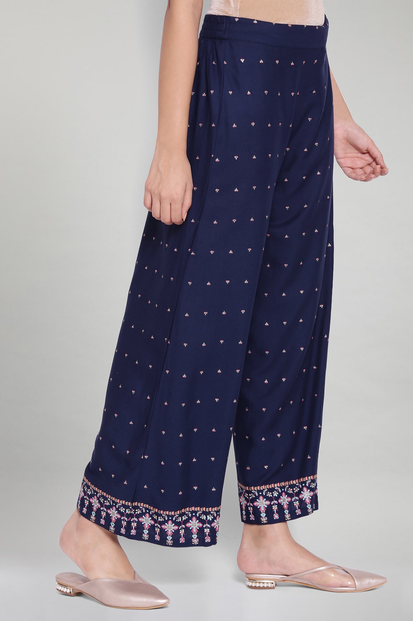 W for Woman Navy Blue Parallel Pants
