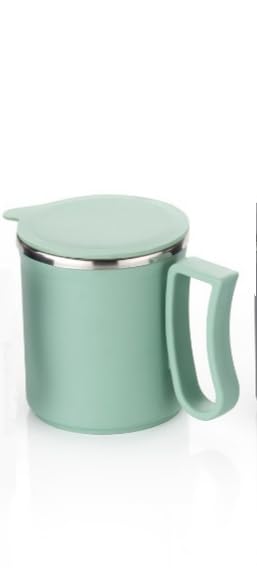 Insulated Coffee Mug with Lid Double Wall Stainless Steel 300 ml - Stylish Design for Home Office Use