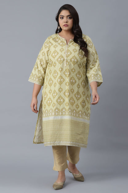 W for Woman Minion Yellow Zari Embroidered kurta