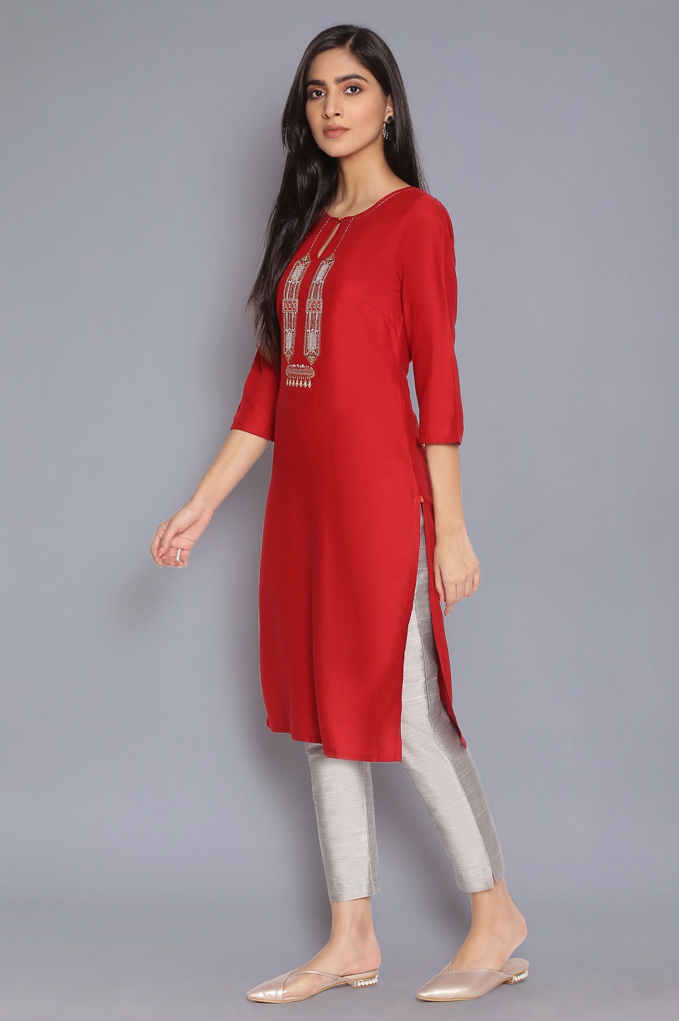 W for Woman Rich Red Light Festive kurta