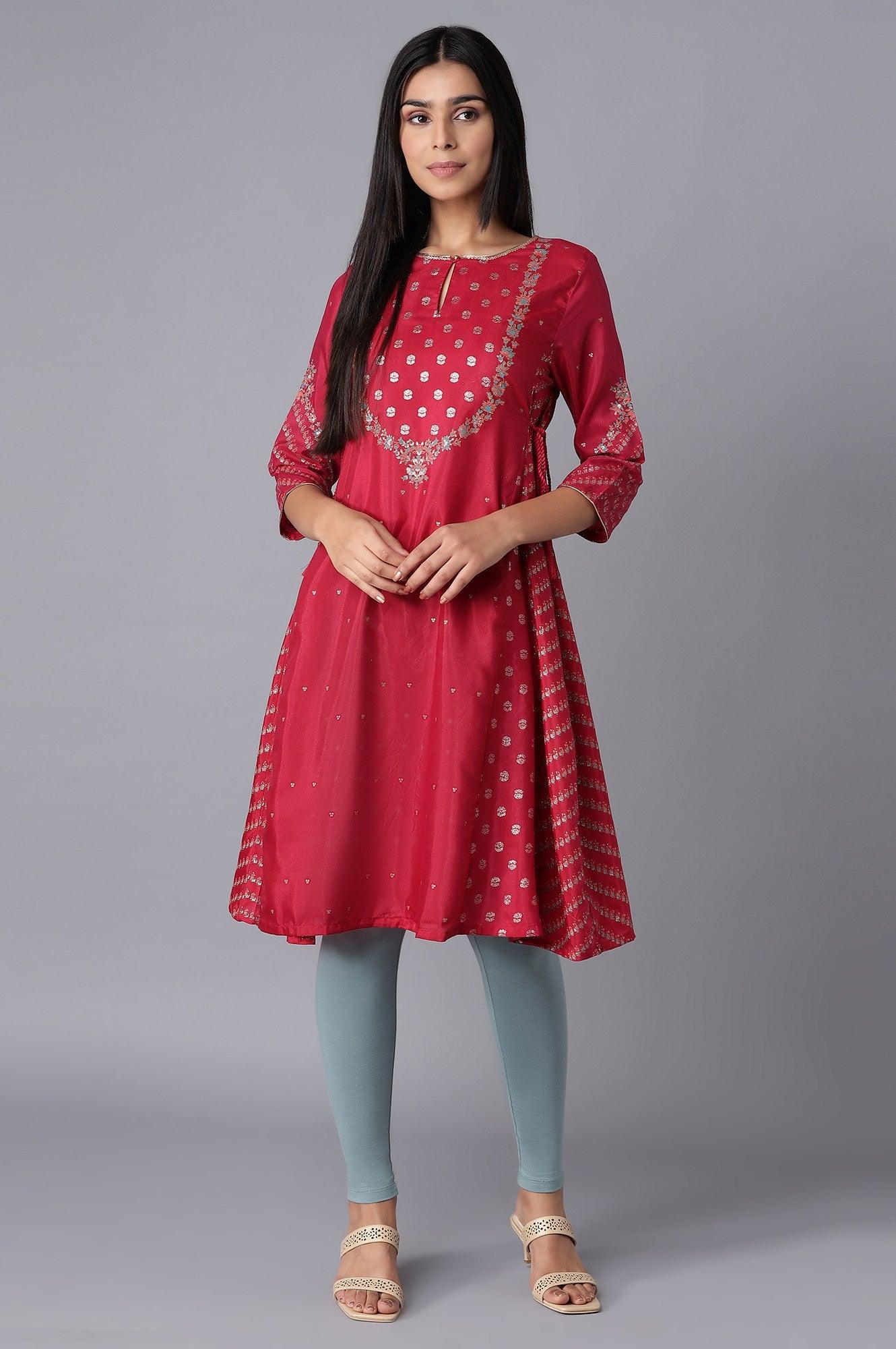 W for Woman Persian Red Embroidered kurta