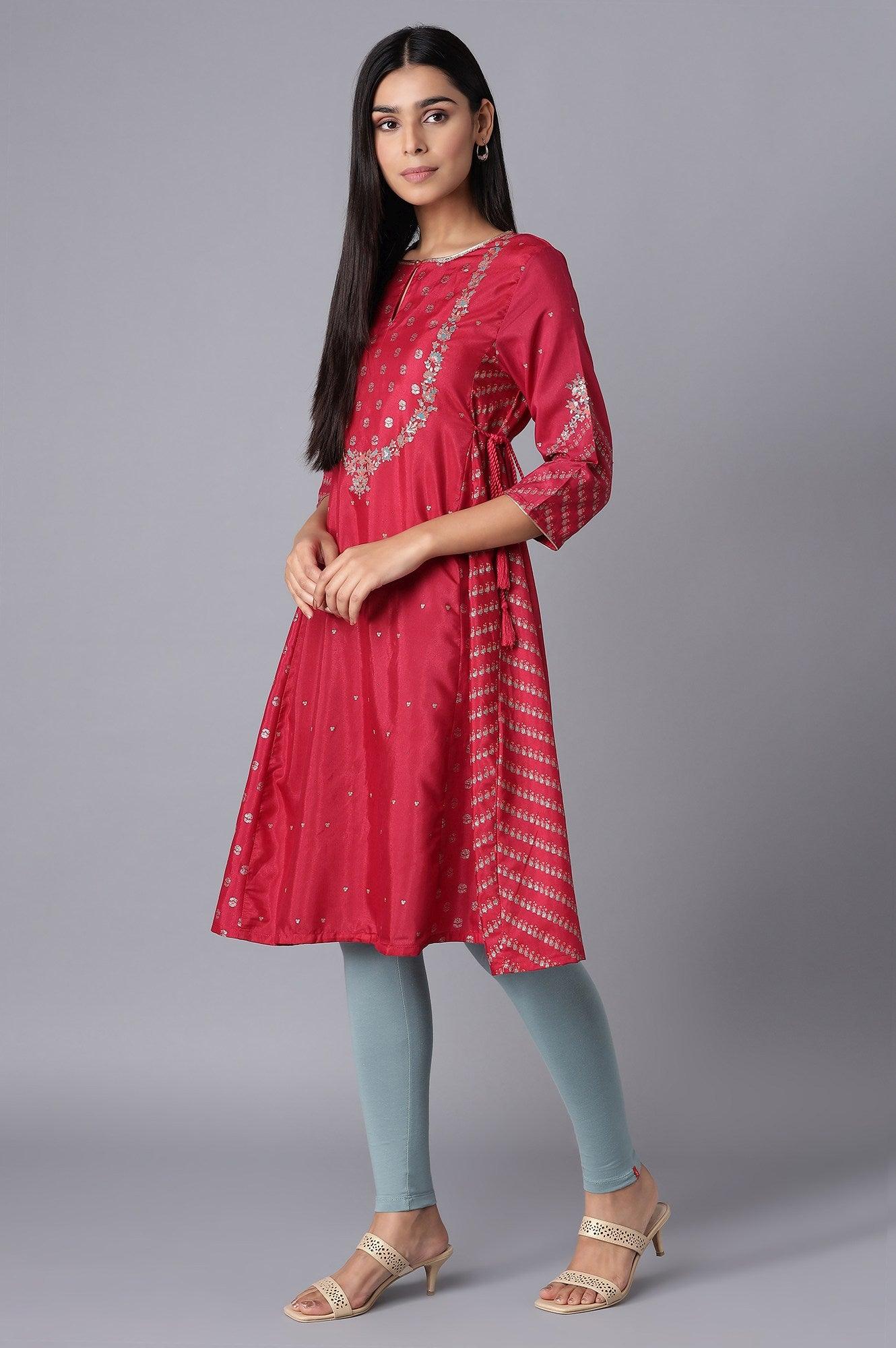 W for Woman Persian Red Embroidered kurta