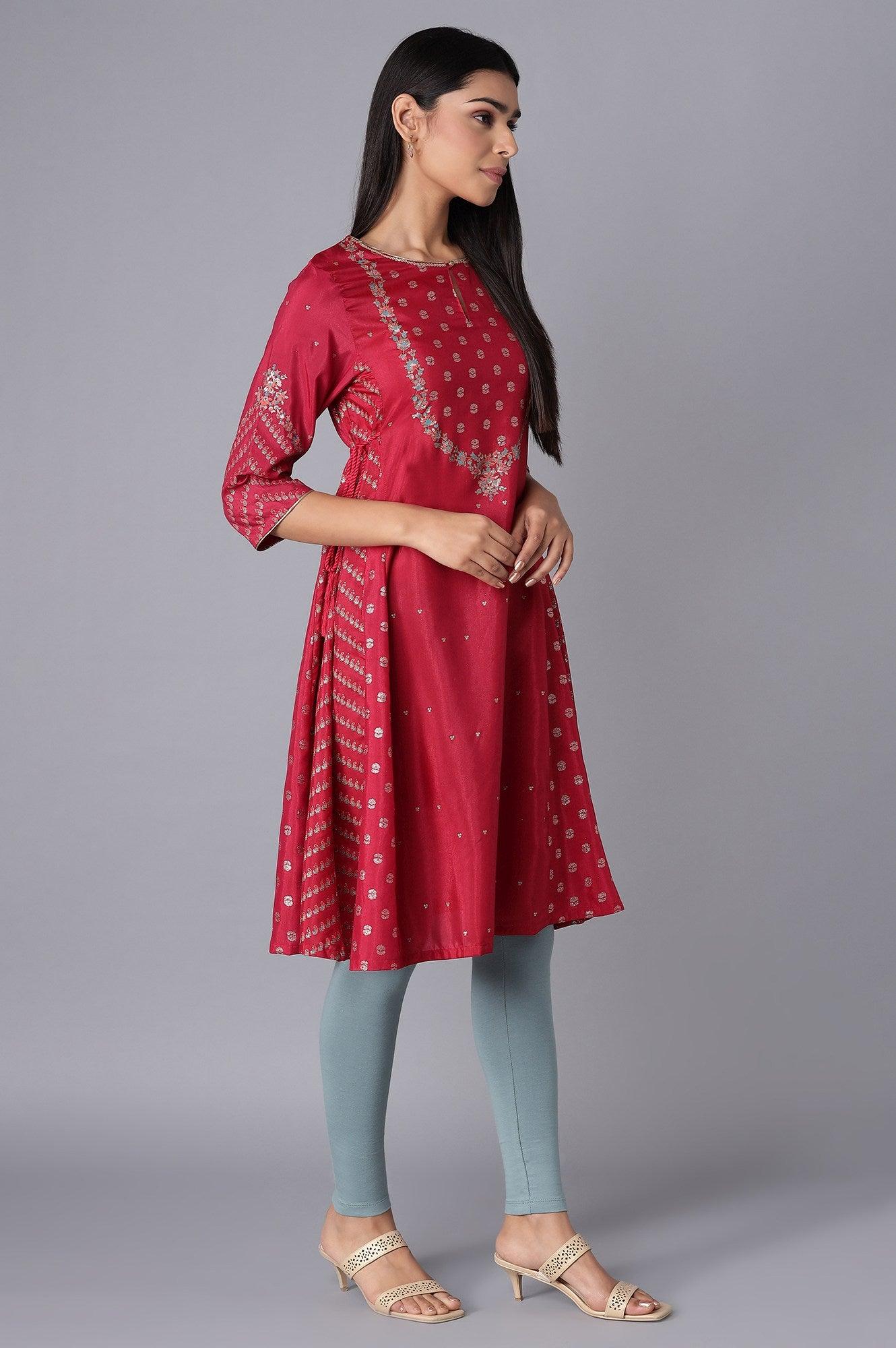 W for Woman Persian Red Embroidered kurta