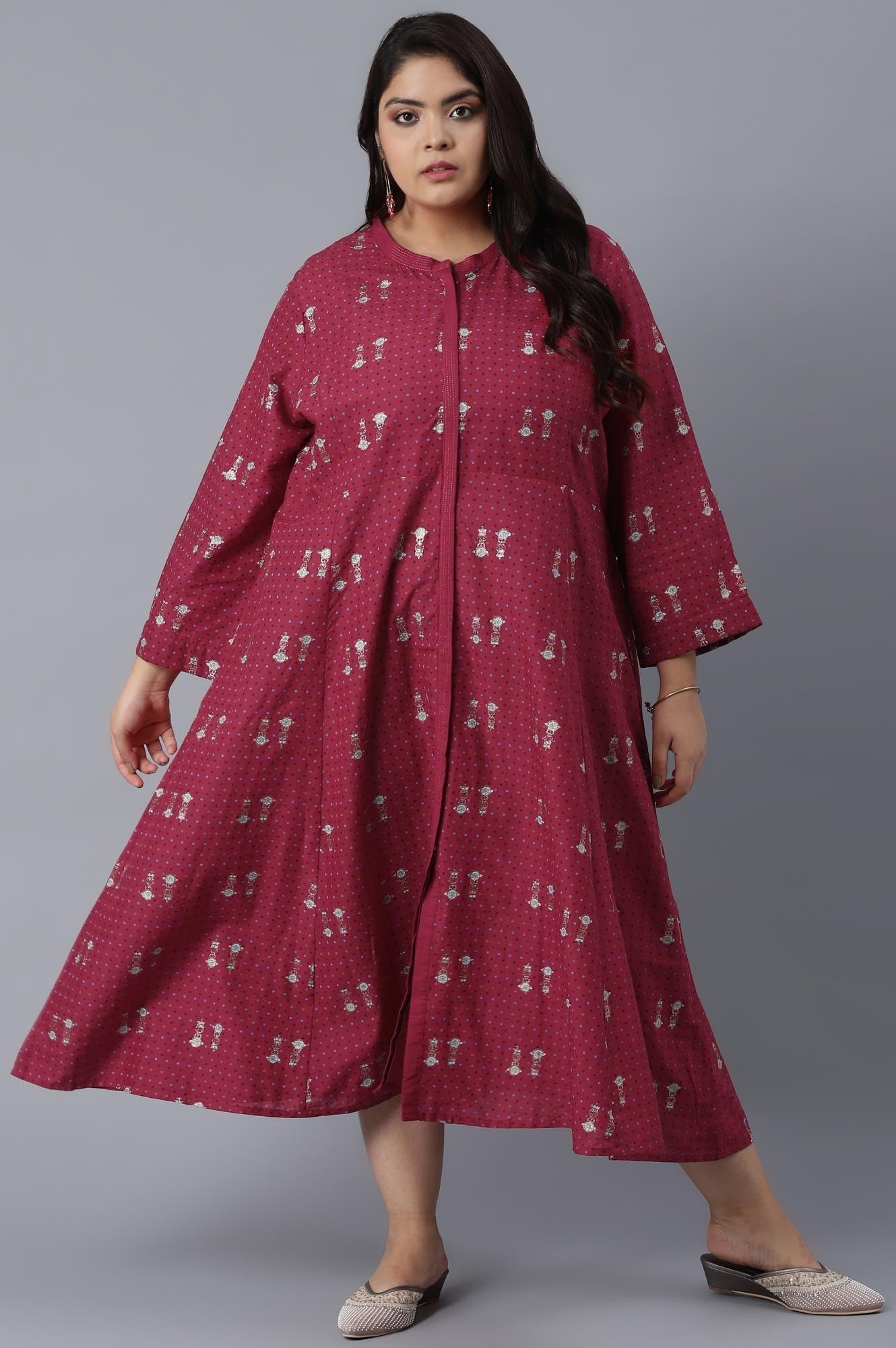W for Woman Persian Red All-Over Print kurta