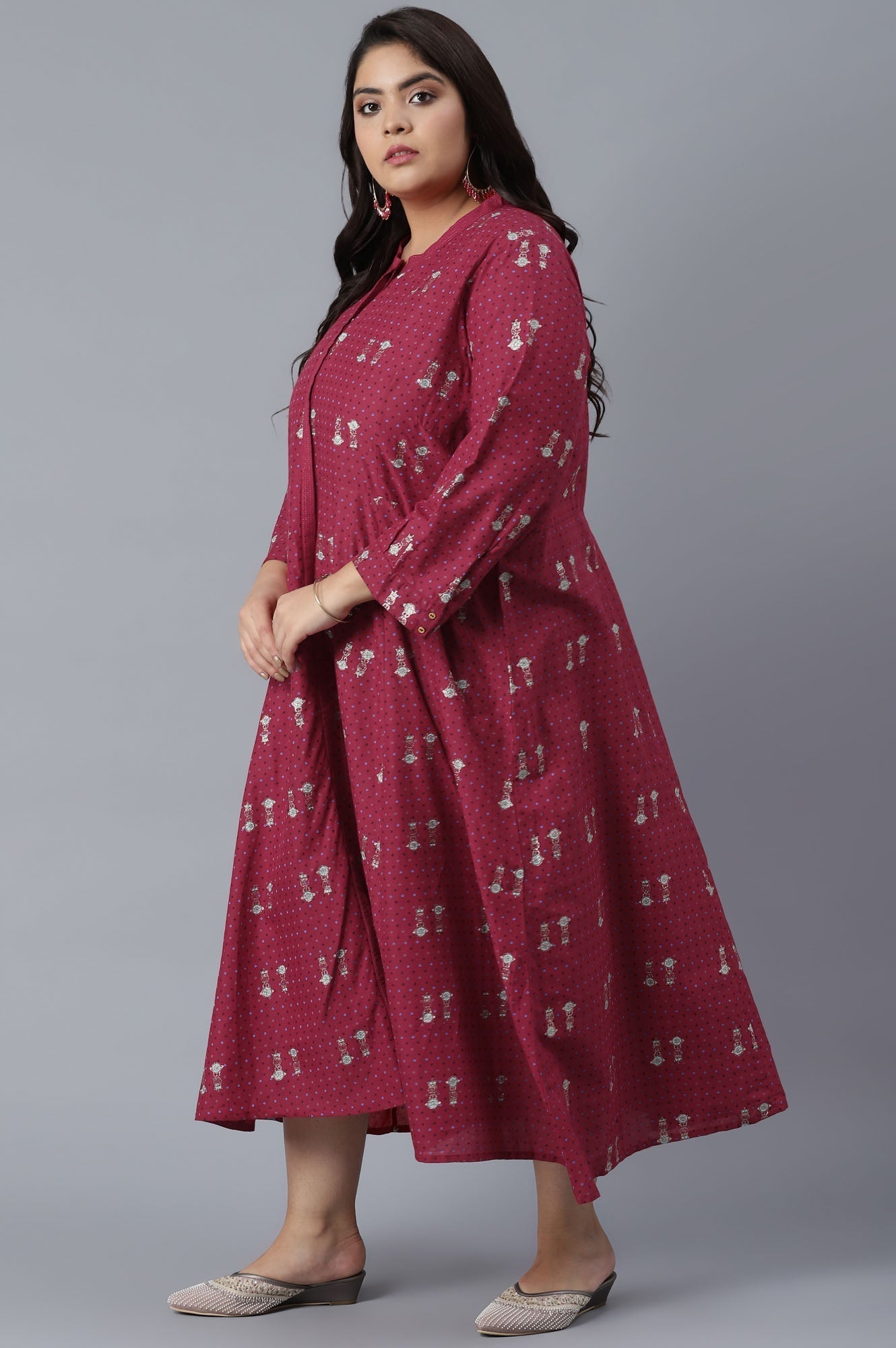 W for Woman Persian Red All-Over Print kurta