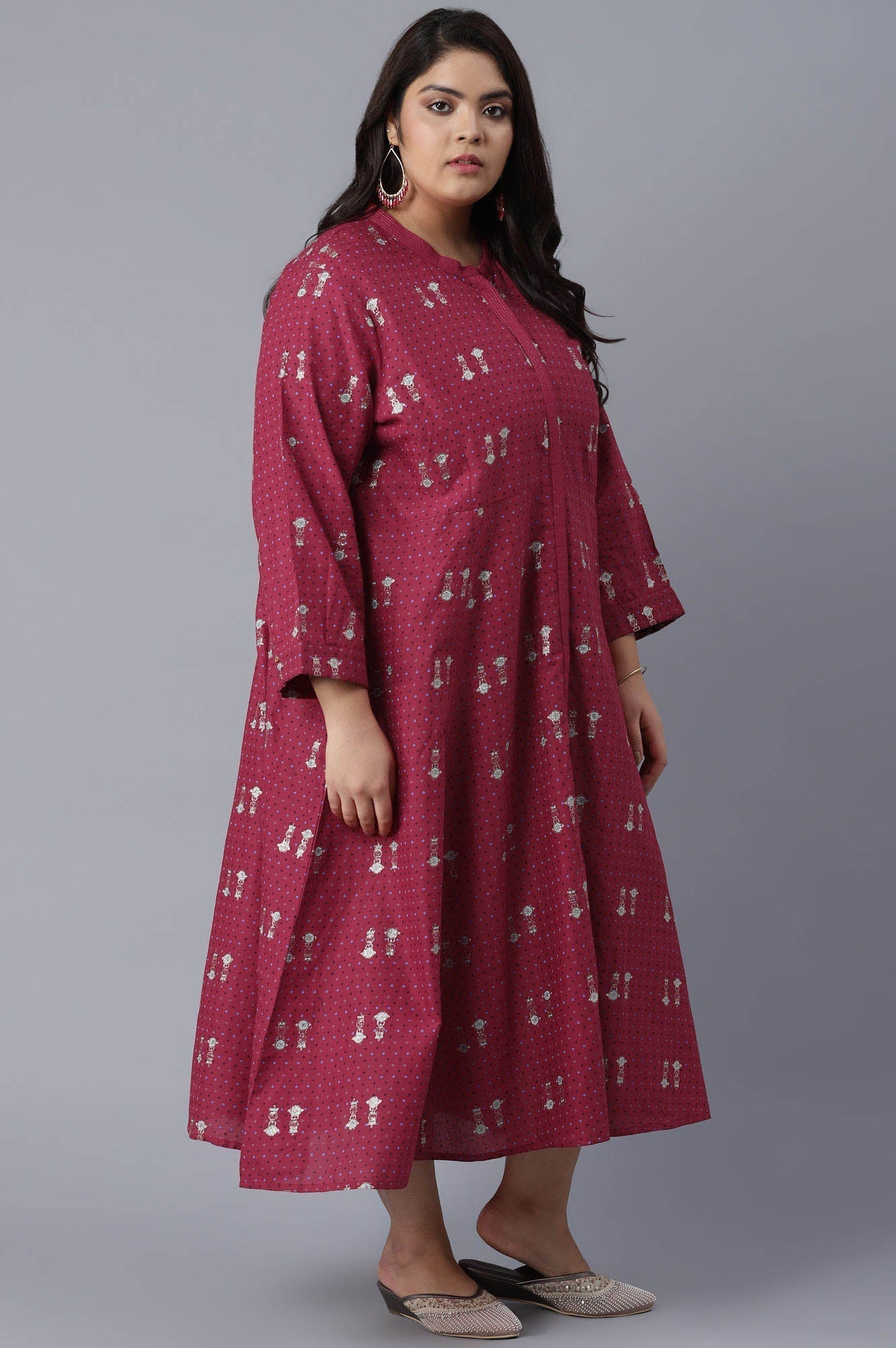W for Woman Persian Red All-Over Print kurta