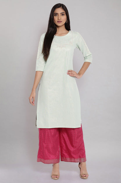 W for Woman Light Green Shimmery kurta