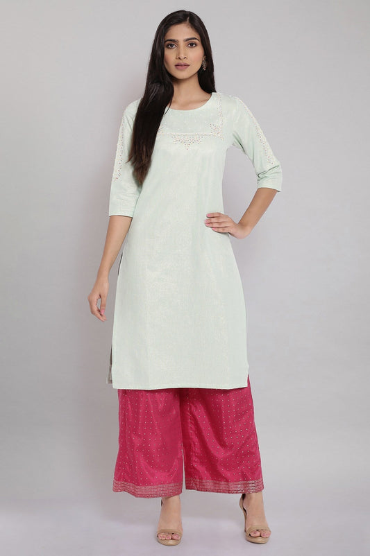 W for Woman Light Green Shimmery kurta