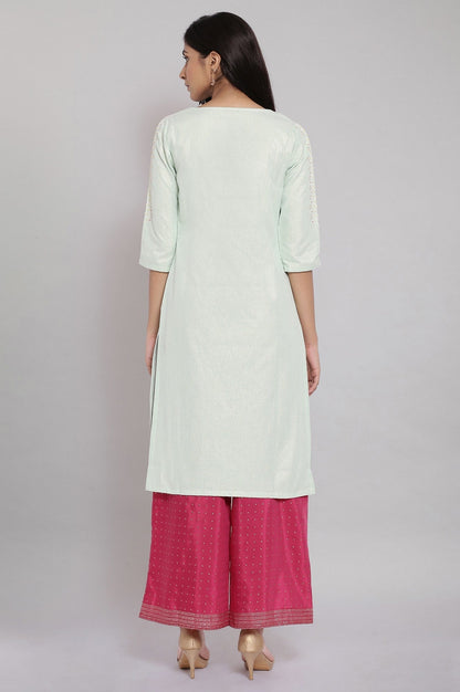 W for Woman Light Green Shimmery kurta