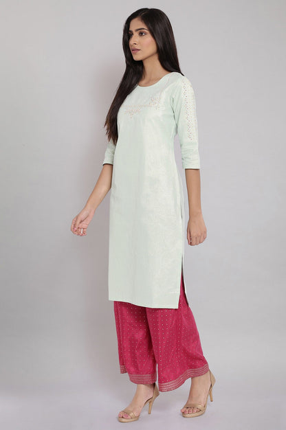 W for Woman Light Green Shimmery kurta