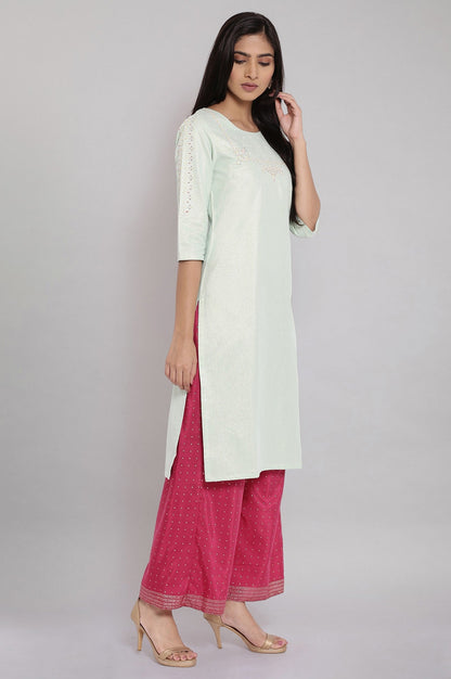 W for Woman Light Green Shimmery kurta