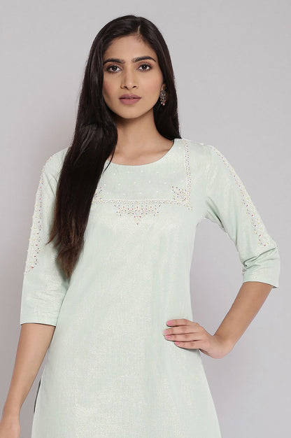 W for Woman Light Green Shimmery kurta