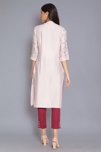 W for Woman Light Pink Placement Print kurta