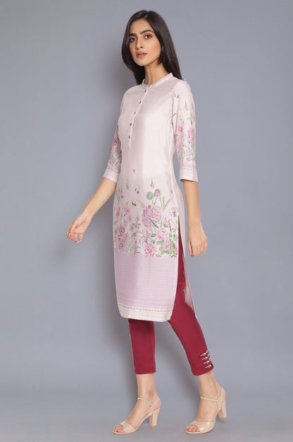 W for Woman Light Pink Placement Print kurta