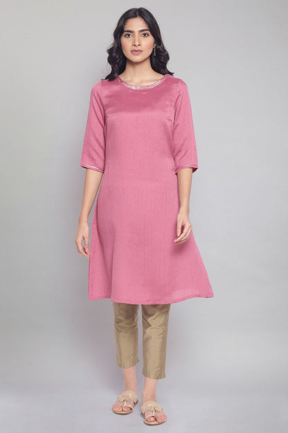 W for Woman Rose Pink A-line kurta
