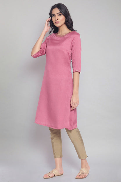 W for Woman Rose Pink A-line kurta