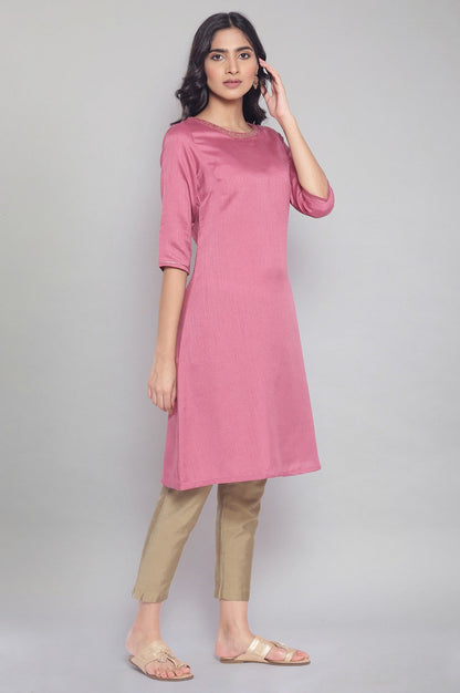 W for Woman Rose Pink A-line kurta