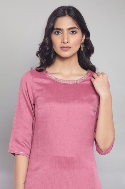 W for Woman Rose Pink A-line kurta