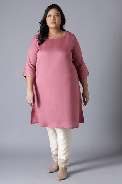 W for Woman Rose Pink A-line kurta