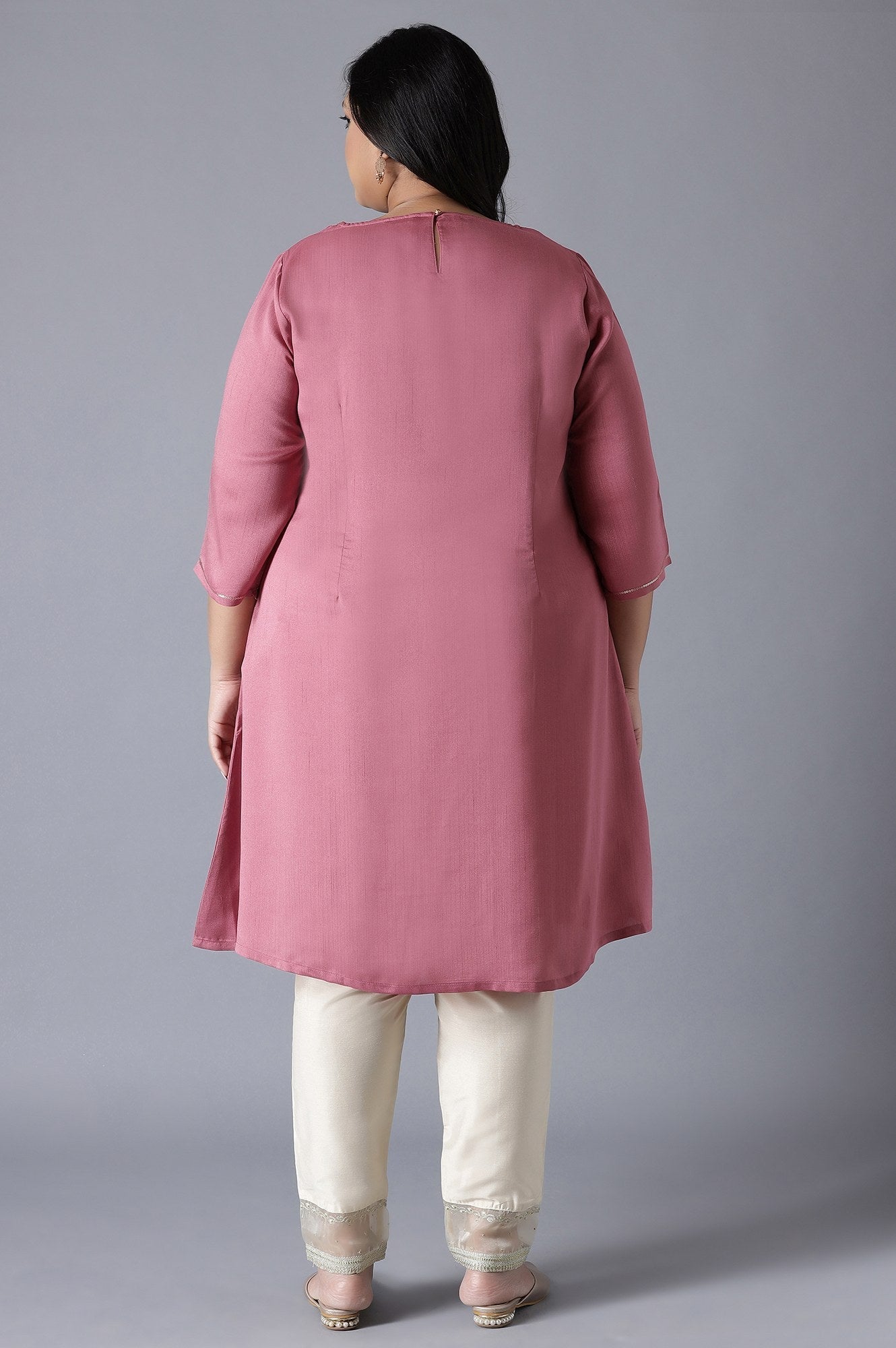 W for Woman Rose Pink A-line kurta