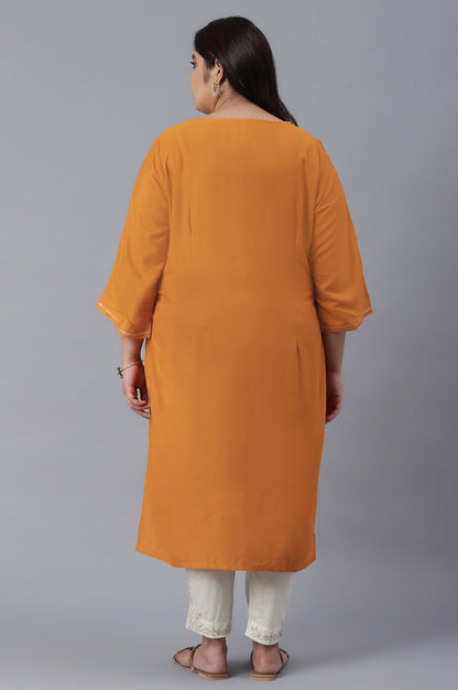 W for Woman Orange kurta with Buti Embroidery