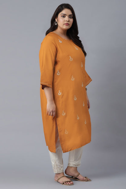 W for Woman Orange kurta with Buti Embroidery