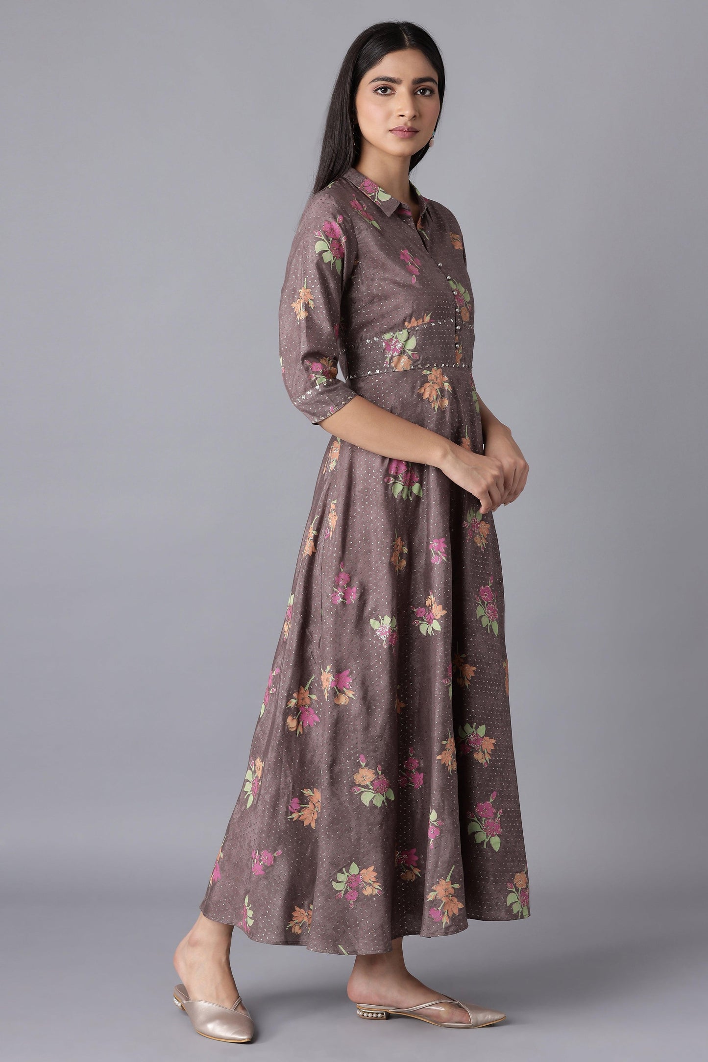 W for Woman Purple Shirt Dress