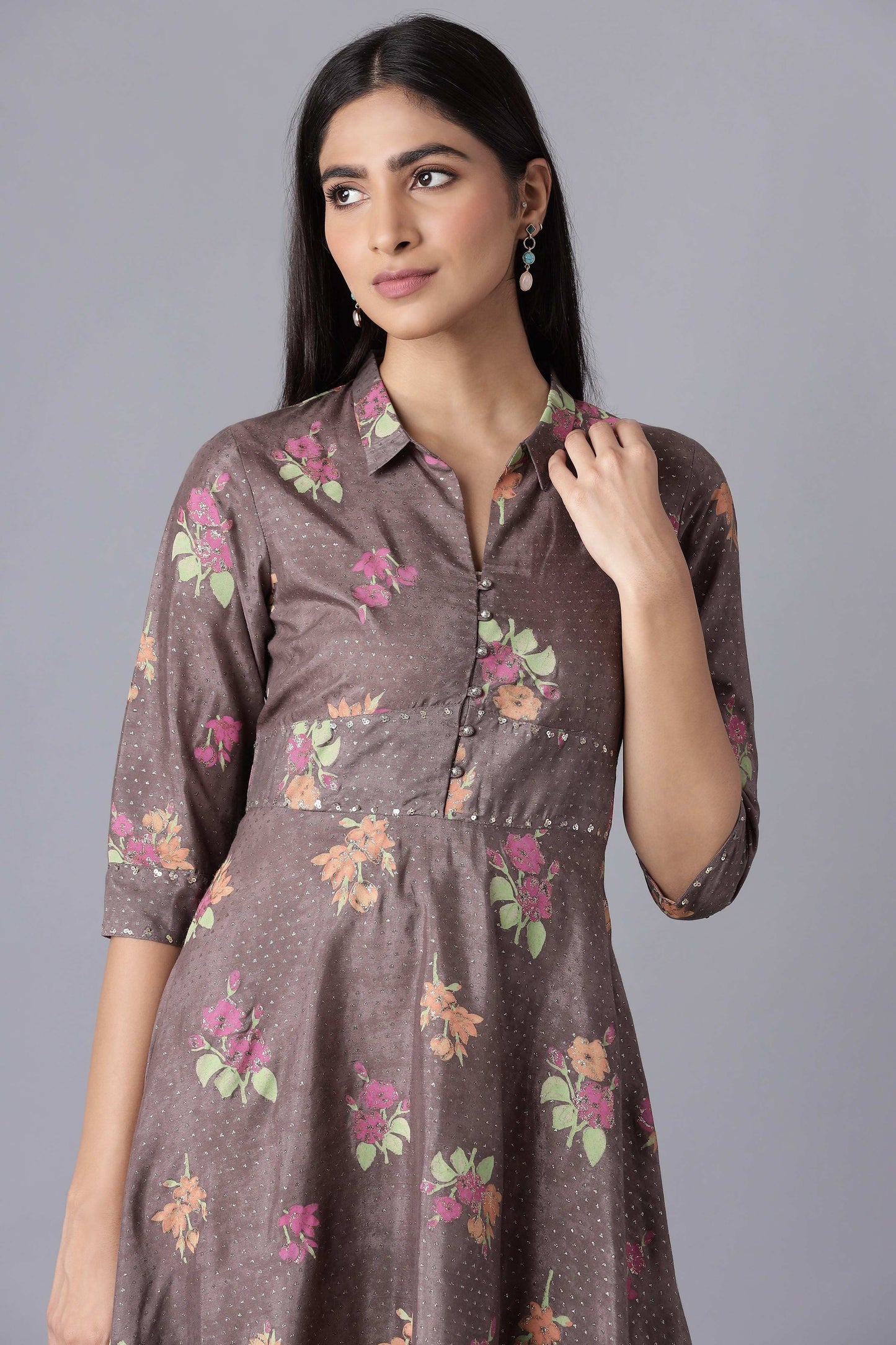 W for Woman Purple Shirt Dress
