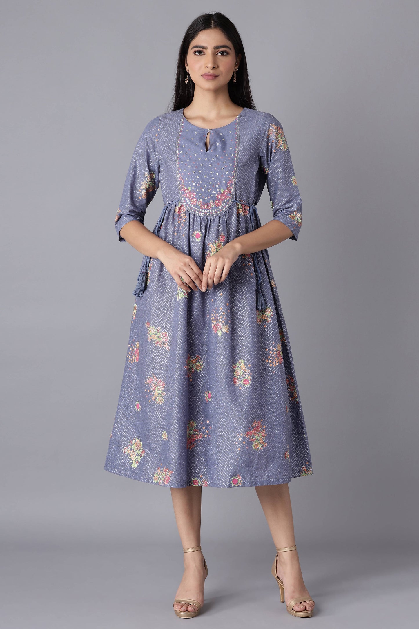 W for Woman Blue Gathered Dress
