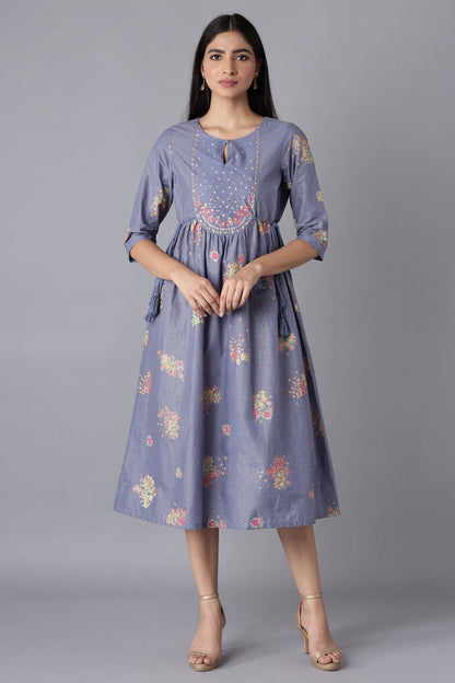 W for Woman Blue Gathered Dress