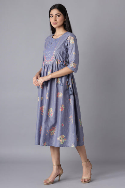 W for Woman Blue Gathered Dress